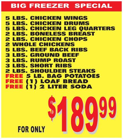 Big Freezer Special flyer